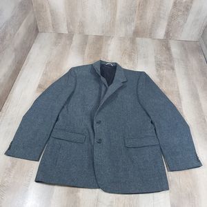 Gallery by Haggar Men's Tweed Blazer Jacket Black/Gray Size 46